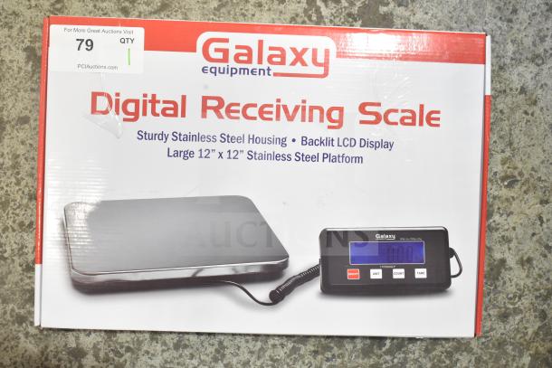 BRAND NEW Galaxy RS110LP 110 lb. Low-Profile Digital Scale in box; stainless housing, 12"x12" platform, remote display.