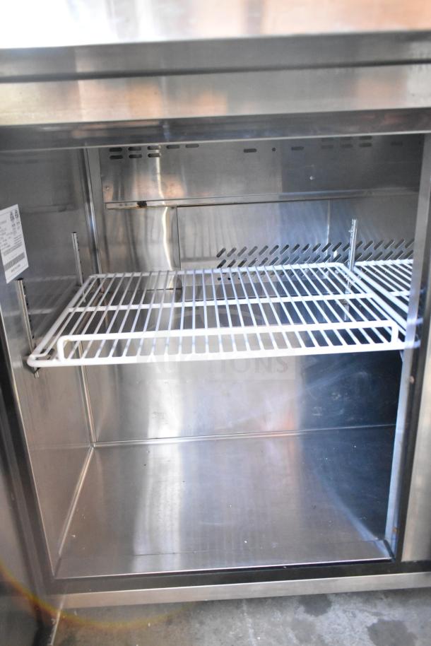 Atosa Commercial Prep Table, 115 Volts, 1 Phase, stainless steel interior with wire shelf, excellent condition.