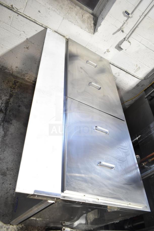 Atosa Commercial Prep Table with two drawers, stainless steel, 115 volts, 1 phase, industrial use, good condition.