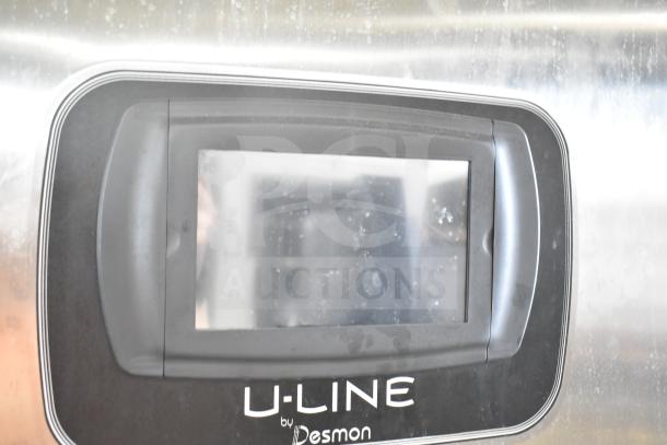2022 Desmon GBF-15+ETL stainless steel blast chiller display, U-Line branding, touchscreen interface, minor wear.