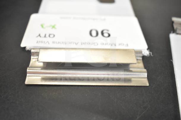 "Cal-Mil 1807N notched plastic lid with stainless steel hinge, brand new scratch and dent condition, includes auction tag."