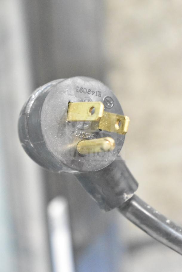 Electrical plug for a Habco SE12 commercial cooler, 115 volts, 1 phase, showing prongs and markings for connection.