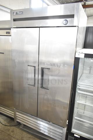 2017 True T-35 Commercial 2 Door Reach-In Cooler, model T-35, on casters, good condition, 115V, 1 phase.