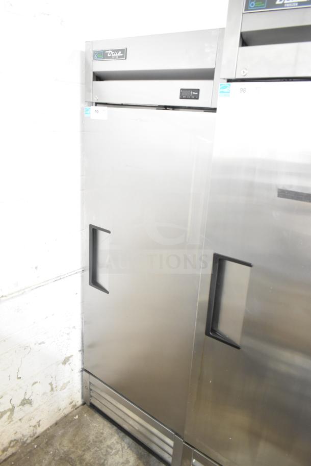 2020 True T-19F-HC commercial freezer, single door, on casters, 115V, stainless steel, digital display, excellent condition.