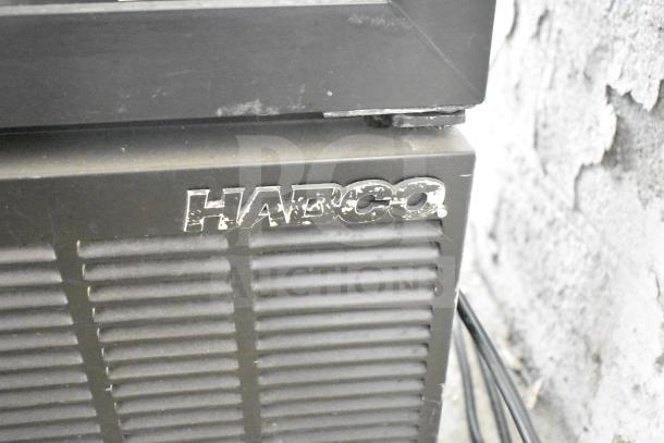 Habco ESM10 commercial single door cooler, black exterior, visible logo. 115 volts, 1 phase, used condition.