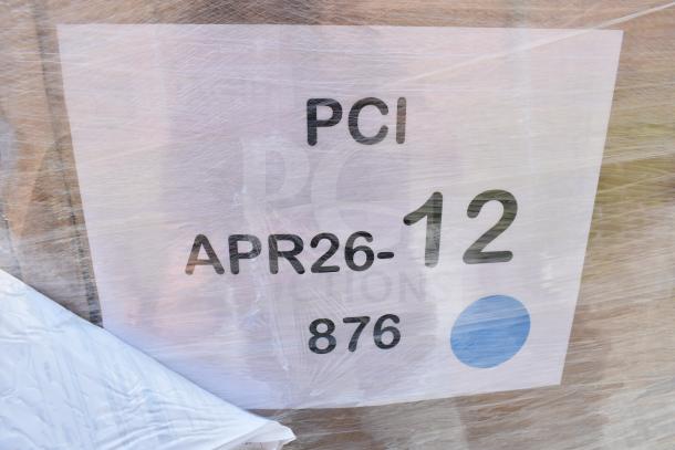 Package of 26 scratch and dent items, including plates and food trays. Label shows PCI, APR26-12, 876.