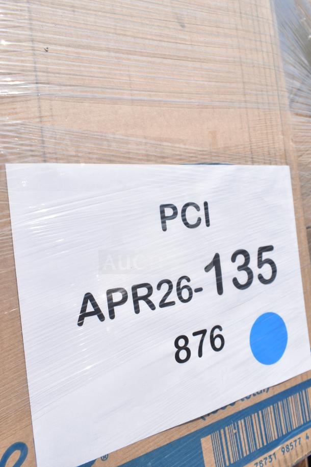 Cardboard box wrapped in plastic showing label "PCI APR26-135 876." Contains 29 new scratch and dent items.