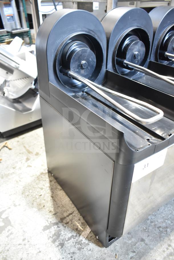 Narvon Commercial Countertop Drink Dispenser Base, features multiple dispensing units, black finish, excellent condition.