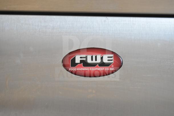 FWE TS-1633-36P Heated Holding Cabinet, stainless steel, logo badge, commercial casters, 115V, 1 phase.