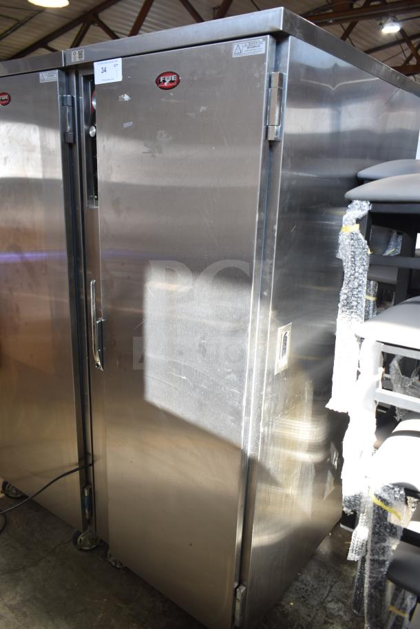 2017 FWE TS-1633-36P heated holding cabinet on commercial casters; stainless steel, 115 volts, single phase.