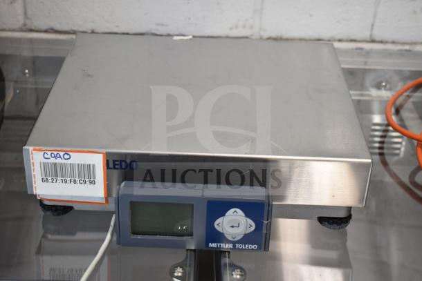 Mettler Toledo BC Commercial Countertop Food Portioning Scale, stainless steel, digital display, good condition, barcode label "C990".