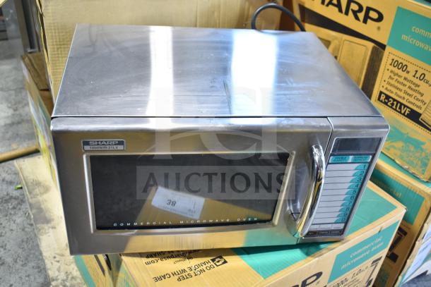 2023 Sharp R-21LVF commercial countertop microwave oven, stainless steel, 120 volts, 1 phase, new condition.