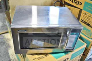 2023 Sharp R-21LVF commercial countertop microwave oven, stainless steel, 120 volts, 1 phase, new condition.