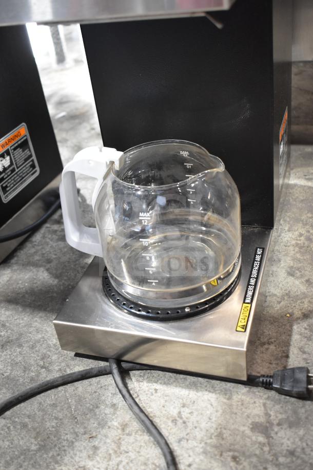 2025 Bunn VPR 33200.0015 Pourover Coffee Brewer, 1 Upper/1 Lower Warmer, 120V, caution label visible, used condition.