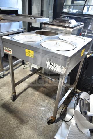 Belshaw H&I Commercial Heat and Ice Icing Station with casters, 208/240V, 1 Phase. Features include labeled controls and sturdy stainless steel.