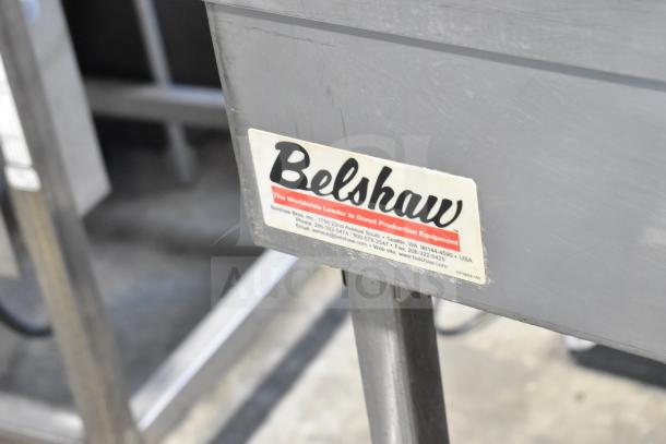 Belshaw H&I Heat and Ice Icing Station, 208/240V, on casters. Features brand label indicating donut production equipment.