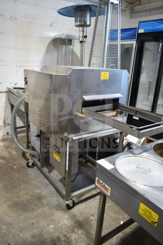 Belshaw TG50 Thermoglazing Station on casters, 208V, 1 phase, stainless steel, commercial use, visible model label.