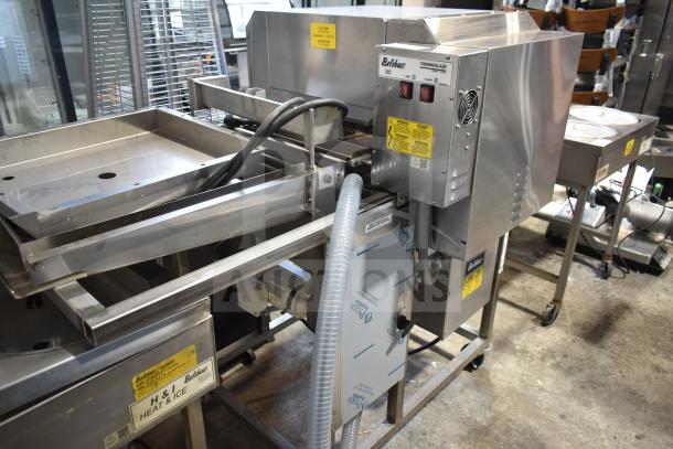 Belshaw TG50 Thermoglazing Station, commercial grade, on casters, 208V, 1 phase, stainless steel, visible labels.