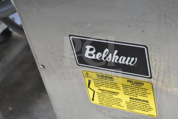 Belshaw TG50 Thermoglazing Station with casters, 208V, 1 Phase. Features Belshaw logo and safety warning label.