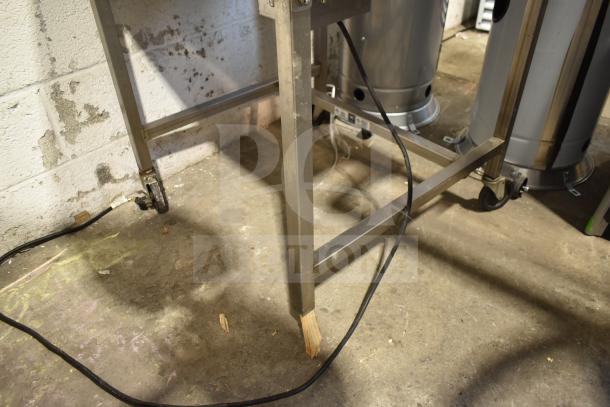 Belshaw H&I Commercial Heat and Ice Icing Station on casters, 208V, 1 Phase. Metal frame, visible power cord, and caster wheels.