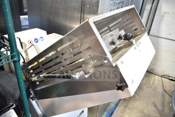 Oliver 797-32NC commercial bread slicer with Pro Guard safety chute, 115 volts, 1 phase. Stainless steel exterior.