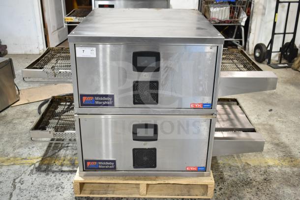 Middleby Marshall CTX DZ33T stainless steel conveyor pizza ovens, 208V, on casters, tested and working.