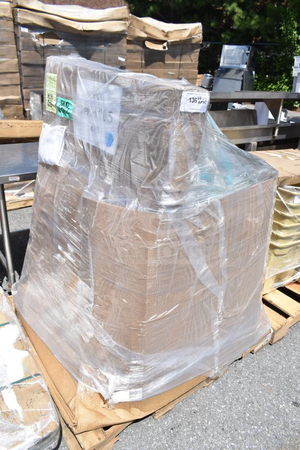 Pallet of 5 brand new scratch and dent items, wrapped in plastic. Tags indicate item code APR26-105.
