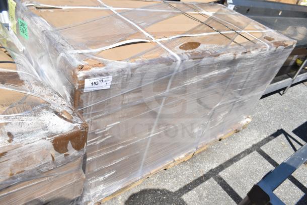 BRAND NEW Regency 30"x72" Stainless Steel Enclosed Base Table, Type 304, with open front, adjustable midshelf, and visible scratch and dent.