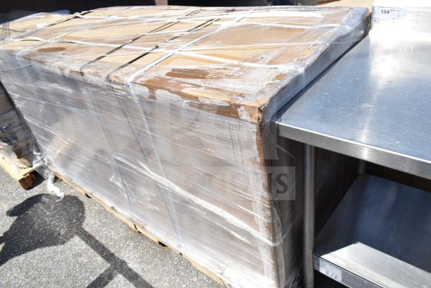 Regency 30" x 72" stainless steel table with enclosed base, open front, adjustable midshelf, scratch and dent condition.