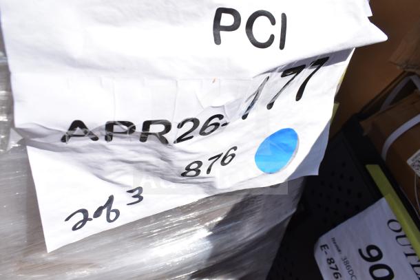 14 new scratch and dent items, including Lancaster Table & Seating Rio Sunshine Yellow Resin Side Chair. Marked "APR26-177".