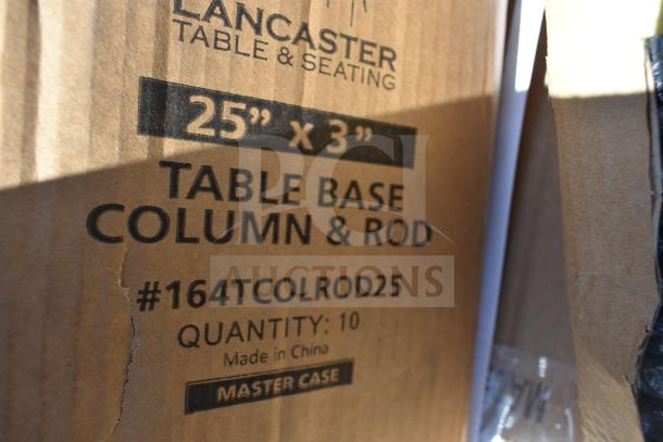 Lancaster Table & Seating 25"x3" table base column and rod, model #164TCOLROD25, new in box, quantity: 10.
