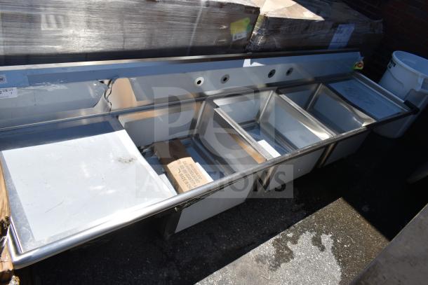 BRAND NEW SCRATCH AND DENT! Regency 600S32323224 121" Three Compartment Commercial Sink - Image 1 of 9