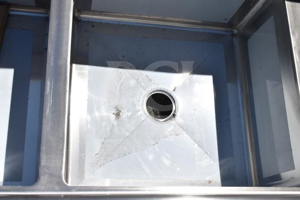 Brand new Regency 600S32323224 121" three compartment commercial sink, stainless steel, scratch and dent condition.