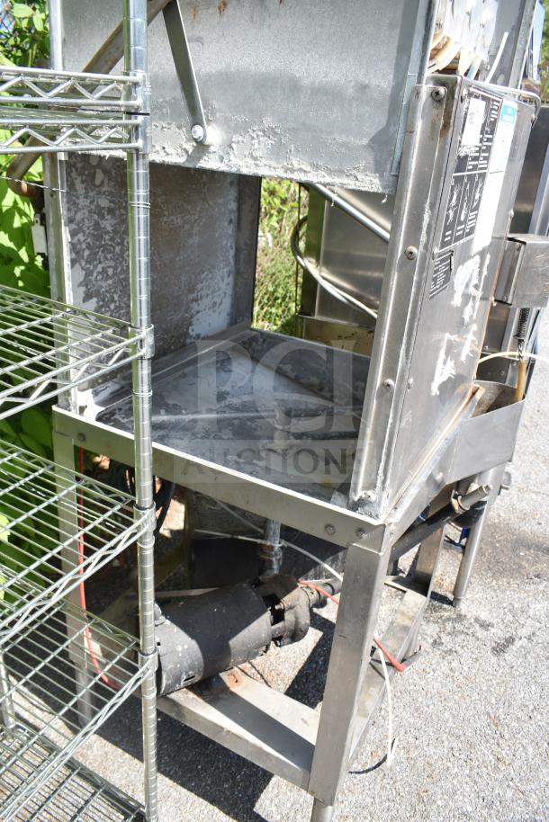 CMA EAH-2 Commercial Pass-Through Dishwasher, 120V, 1 Phase, stainless steel, visible wear and tags.