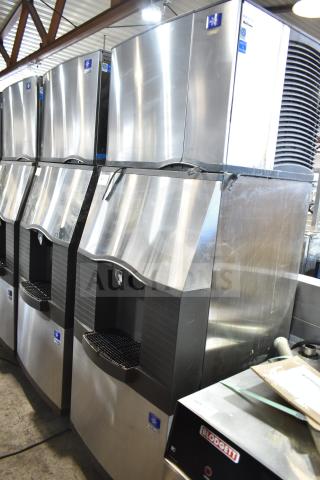 Manitowoc SD0452A Ice Machine with SPA310 Dispenser, stainless steel, 115V, 1 phase, visible Manitowoc branding.