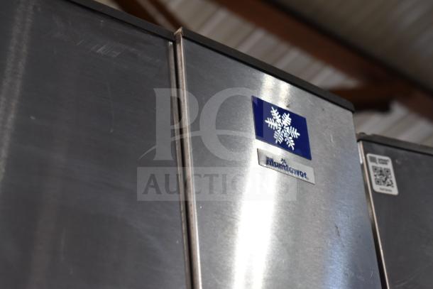 Manitowoc SD0452A commercial ice machine head on SPA310 dispenser; stainless steel finish; 115V, 1-phase.