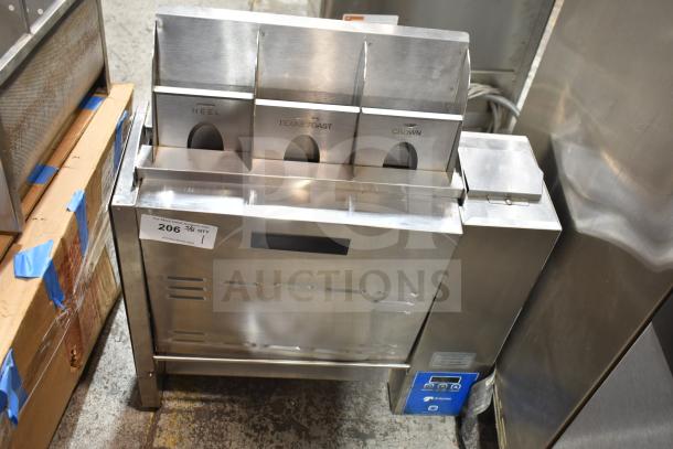 AJ Antunes GST-3V vertical bun toaster, stainless steel, 720 slices/hr, 1 2/3" opening, 208-240V, 1 phase, commercial use.