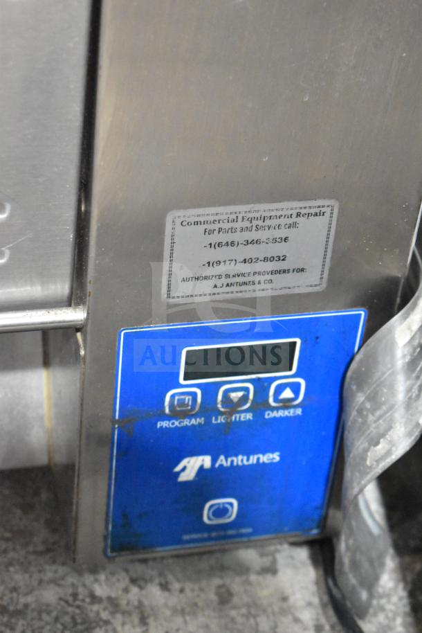 AJ Antunes GST-3V vertical bun toaster, commercial-grade, 720 slices/hr, 1 2/3" opening, digital controls, 208-240V.