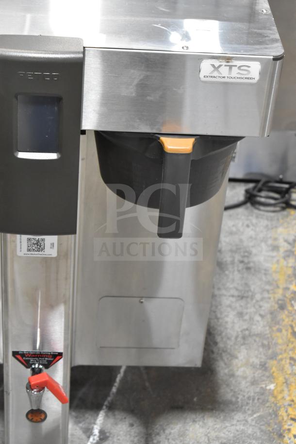 2023 Fetco CBS-2152-XTS Twin Coffee Brewer, 1.5 Gal, stainless steel with touchscreen, 208-240V, 1 phase, good condition.