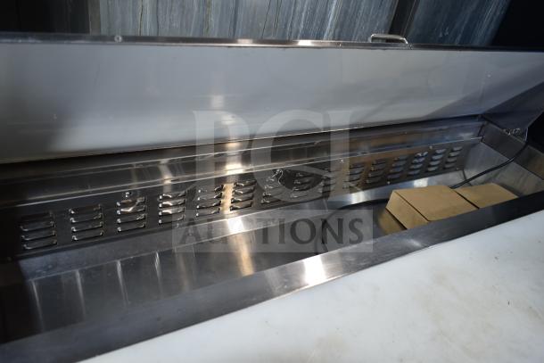 2022 Avantco 178SSPT60HC commercial sandwich salad prep table, stainless steel, mega top design, with commercial casters.