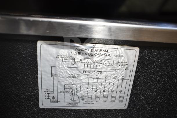 Summit Mini Cooler with wiring diagram label displayed. Summit brand, durable build, ideal for compact spaces.