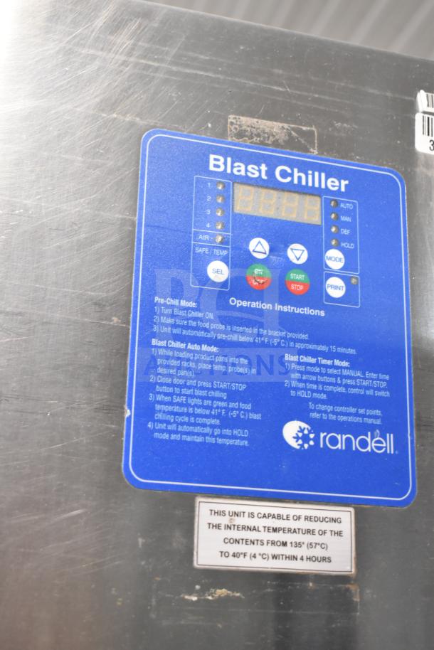 Randell BC-18 Commercial Blast Chiller, upright model with 3 probes, 115/230V, 1 phase, control panel with operation instructions.
