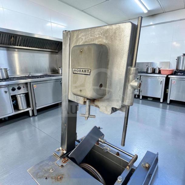 Hobart 5614 commercial meat saw, 2 HP, 3-phase. Heavy duty, for parts or repair. Hobart logo visible.