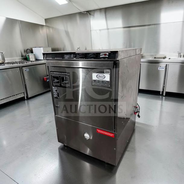 Flawless Perlick PKHT24 commercial glasswasher, stainless steel, 24” wide, 30 racks/hour, high-temp door, fully operational, tested.