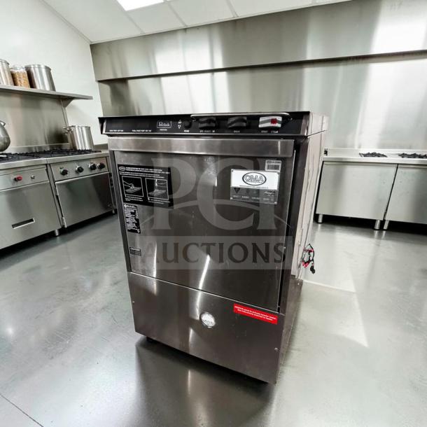 Flawless Perlick PKHT24 commercial underbar glasswasher, high-temp door type, 24" wide, 30 racks/hour, fully tested.