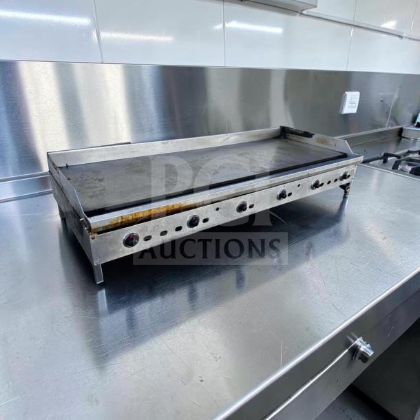 Jade Range JGT-2472 gas griddle, 72", thermostatic controls, 180,000 BTU, stainless steel, excellent condition, tested operational.