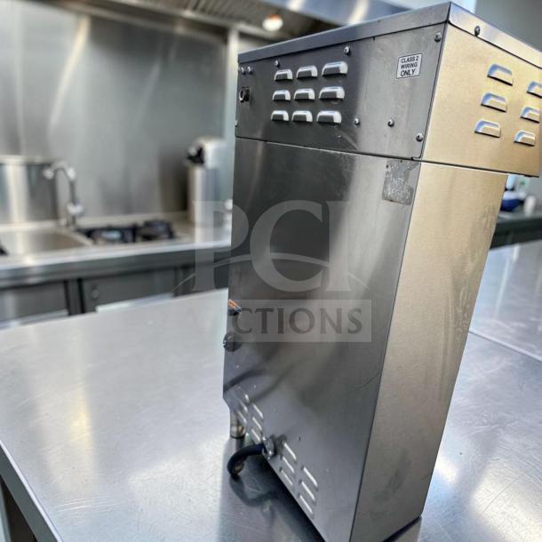 Wilbur Curtis G4TP2T10A3100 G4 ThermoPro Twin Coffee Brewer, stainless steel, outstanding condition, 220V, label: "CLASS 2 WIRING ONLY".