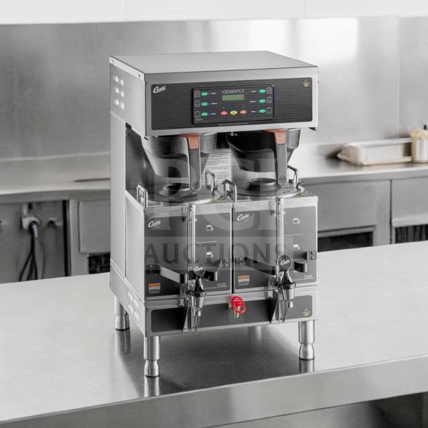 Wilbur Curtis GEMTS10A1000 G3 Gemini Twin Satellite Coffee Brewer, 1.5 Gallon, 220V, excellent condition, tested operational.