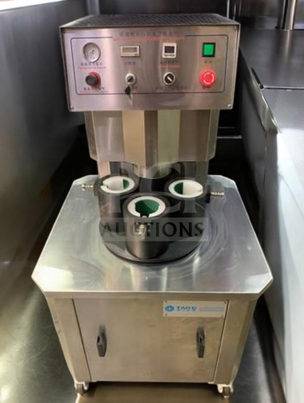Tang Machinery Four-Station Semi-Automatic Vacuum Capper, model TNG-L-CAP-0424, premium condition, fully tested and operational.