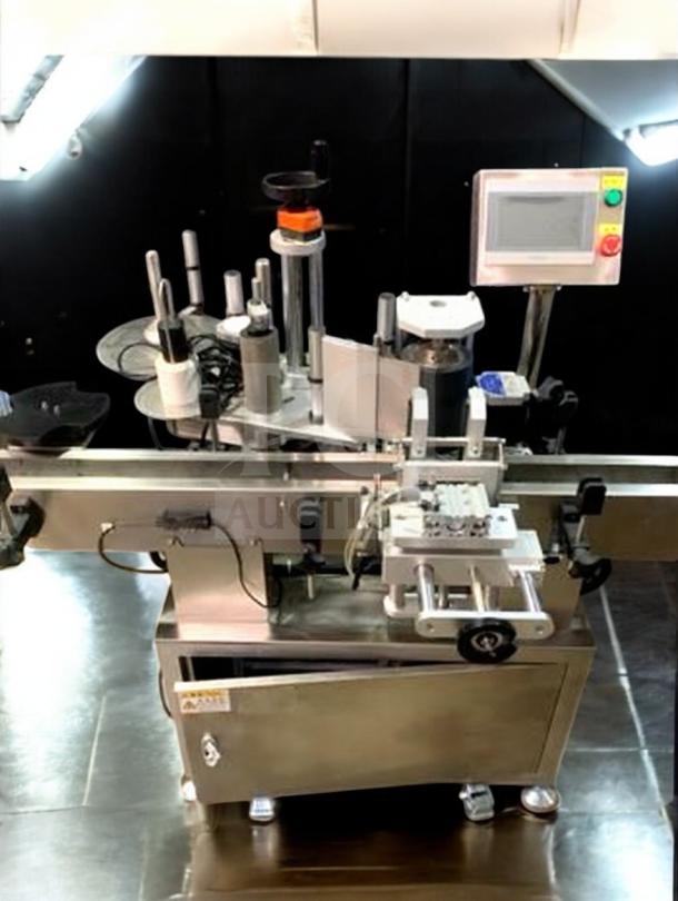 Tang TGM-TY01 Automatic Round Bottle Labeling Machine, premium condition, high-speed 360° wrap, fully tested, operational.